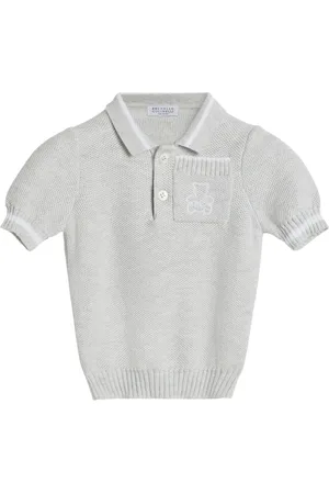Brunello Cucinelli Pikétröja med broderad logotyp