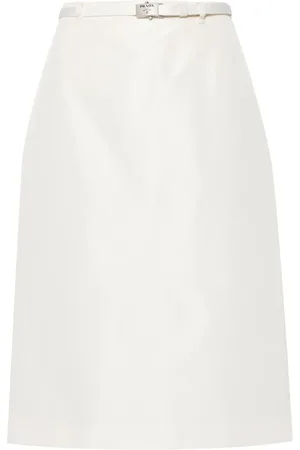 Prada Rak kjol med logotypspänne