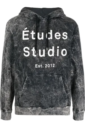 Etudes Klein blekt hoodie med logotyp
