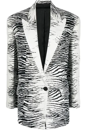 The Attico Zebramönstrad enkelknäppt blazer