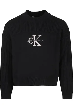 Calvin Klein Intarsiastickad tröja med logotyp