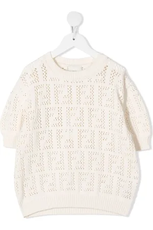 Fendi Glesstickad topp med logotyp