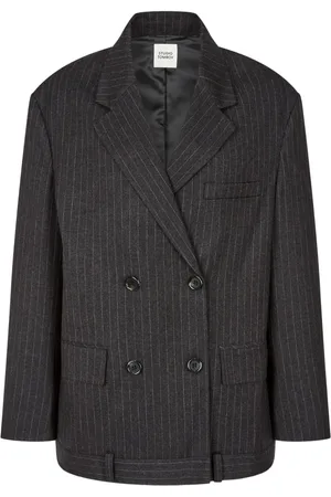 Studio Tomboy Kritstrecksrandig dubbelknäppt blazer