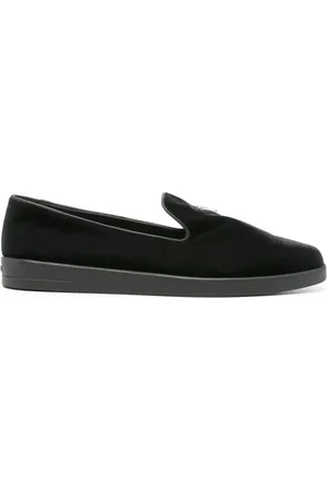 Prada Läderloafers med logotyp
