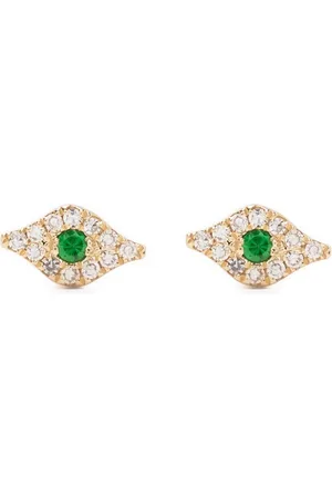 EF Collection Evil Eye stiftörhänge i 14K gult guld
