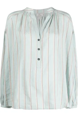 Woolrich Randig blus med halv knäppning