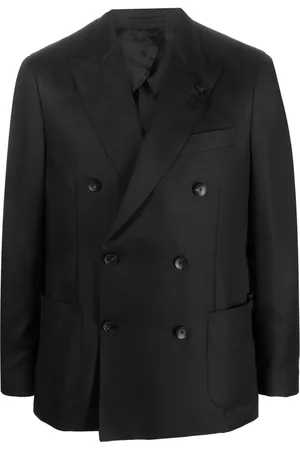 LARDINI Dubbelknäppt blazer med satinfinish
