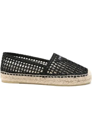 Prada Virkstickade espadrillos med logotyp