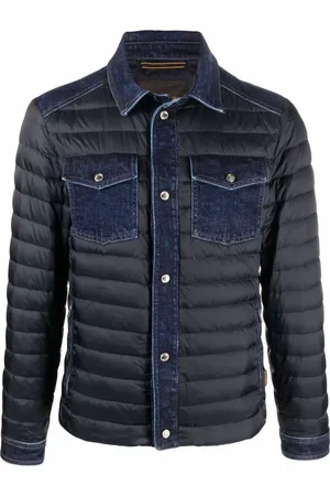MOORER Vadderad skjortjacka med jeansdetalj
