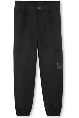 HUGO BOSS Slacks med logotypapplikation