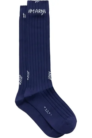 Marni Vävda ribbade strumpor med logotyp