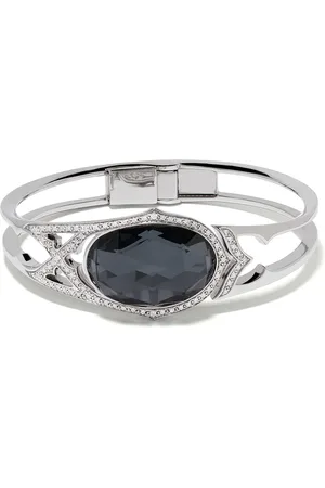 STEPHEN WEBSTER "Crystal Haze Love armring i 18K vitguld med diamant, kvarts och hematit"