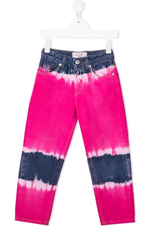 Alberta Ferretti Batikmönstrade jeans med rak passform