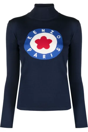 Kenzo Intarsiastickad tröja med logotyp