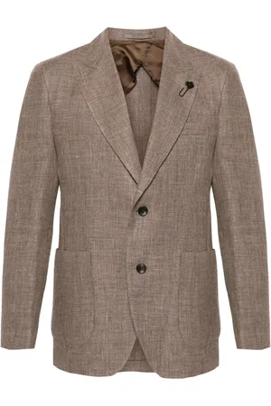 LARDINI Enkelknäppt linneblazer
