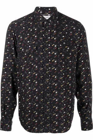 Saint Laurent Stjärnmönstrad skjorta med tryckknapp