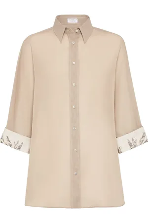 Brunello Cucinelli Flora broderad skjorta