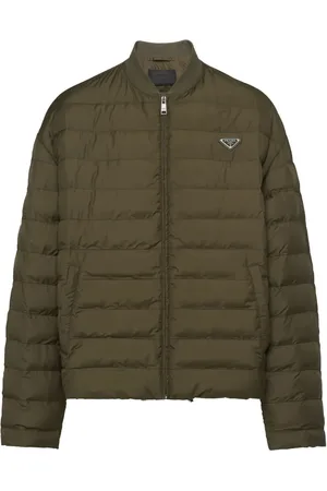 Prada Quiltad dunjacka med logotyp