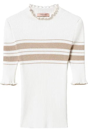 Twin-Set Ribbstickad randig topp