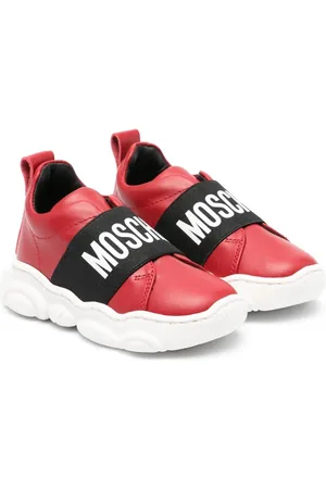 Moschino Lädersneakers med logotyp