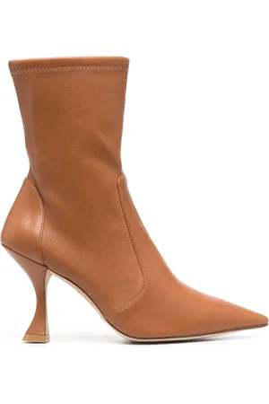 Stuart Weitzman Läderstövlar med klack 100 mm