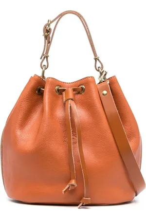 IL BISONTE Bucketbag med präglad logotyp