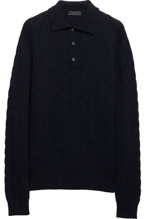 Prada Kabelstickad pikétröja