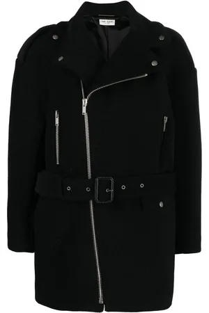 Saint Laurent Kappa med dragkedja och skårad krage
