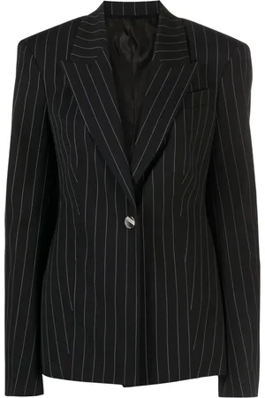 The Attico Kritstrecksrandig blazer med logotypknappar