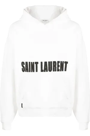 Saint Laurent Strukturerad hoodie med logotyp