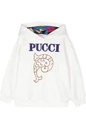 PUCCI Junior Hoodie med broderad logotyp