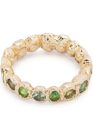 Fie Isolde Alfa Rainbow ring i 14K gult guld med safir