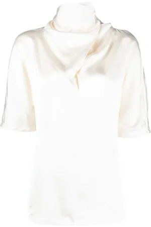 Jil Sander Sidenblus med hög krage