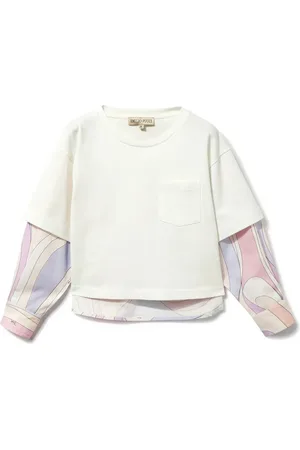 PUCCI Junior Marmo skiktad blus med tryck