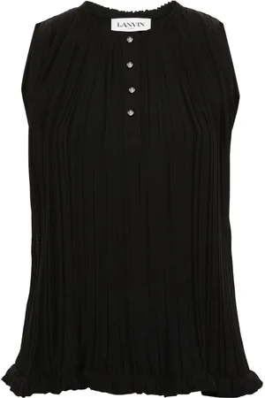 Lanvin Plisserad ärmlös topp