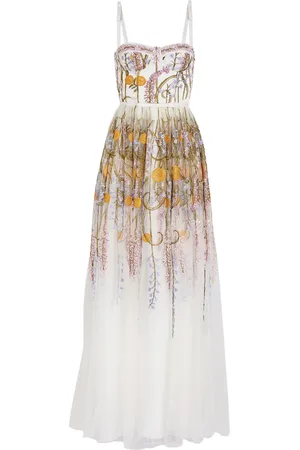 Giambattista Valli Marigold Bouquets tyllklänning i brodyr