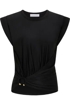 Paco rabanne Asymmetrisk blus med draperad detalj