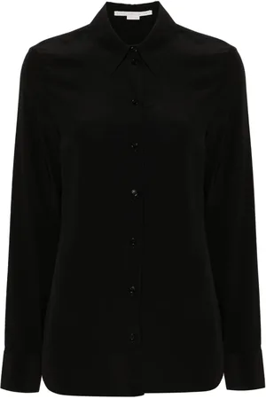 Stella McCartney Sidenskjorta med spetsig krage