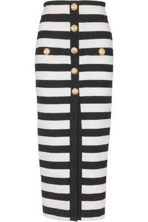 Balmain Randig stickad midikjol