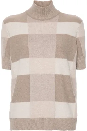 Emporio Armani Rutig tröja med halvpolokrage