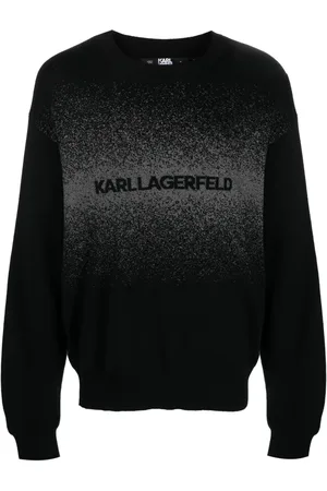 Karl Lagerfeld Sweatshirt med intarsiastickad logotyp