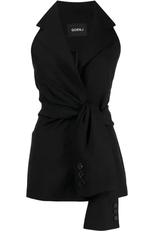 GOEN.J ärmlös blazer med knutdetalj
