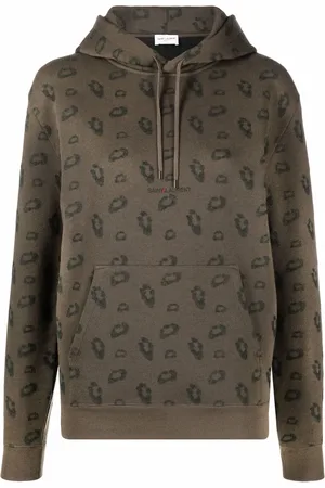 Saint Laurent Hoodie med logotyp