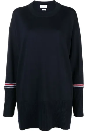 Thom Browne Finstickad tröja med rundad hals