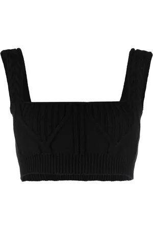 The Attico Miles ribbstickad croptop
