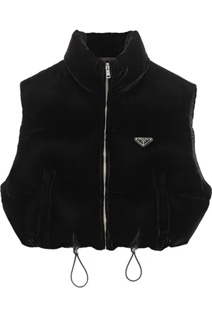 Prada Croppad väst med logotypplakett