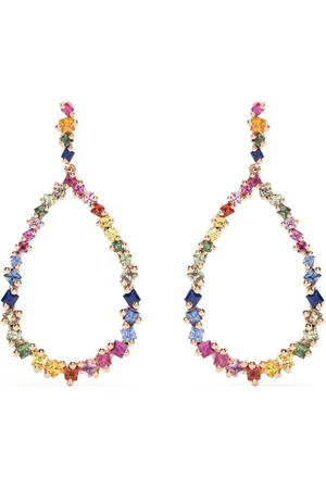 Suzanne Kalan Princess Rainbow örhängen i 18K roséguld med safir