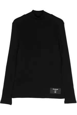 Balmain Finribbad tröja med logotypmärke