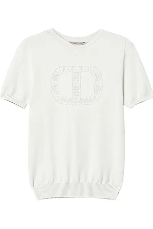 Twin-Set Oval T stickad topp med logotyp