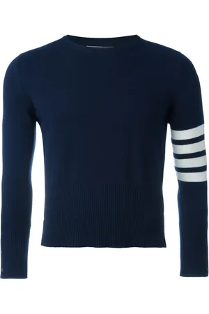 Thom Browne Kort pullover i kashmir med fyra ränder